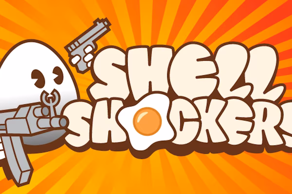 Shell Shockers egg soldiers battling in an arena